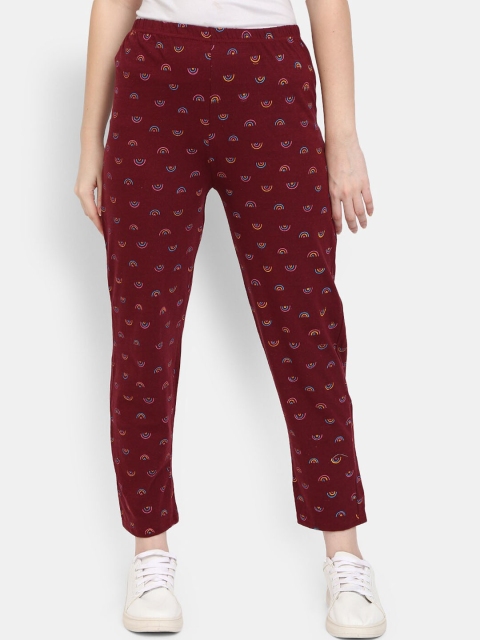 

V-Mart Women Maroon Printed Cotton Track Pant