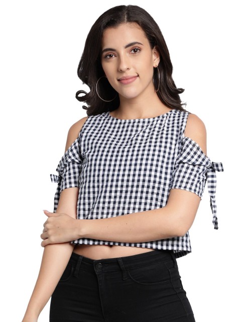 

SAKIA Blue Checked Top