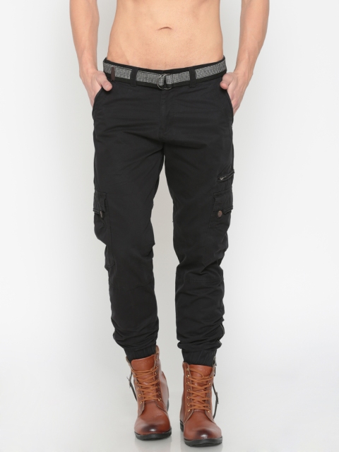 

FIFTY TWO Men Black Regular Fit Solid Joggers