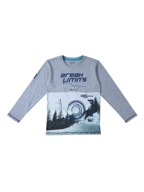 

Palm Tree Boys Grey Printed Round Neck T-shirt