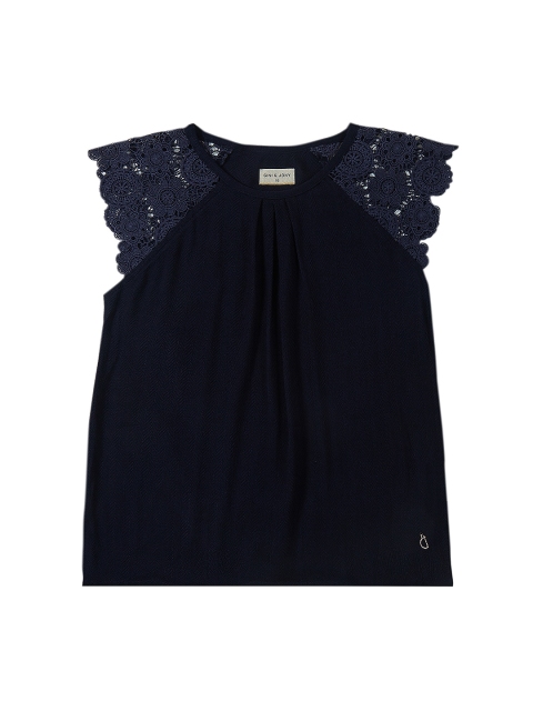 

Gini and Jony Girls Navy Blue Solid Top