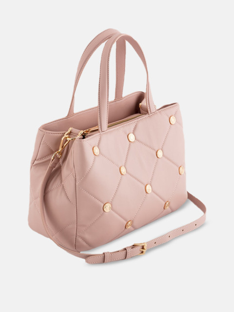 

CARPISA Pink Structured Handheld Bag with Quilted