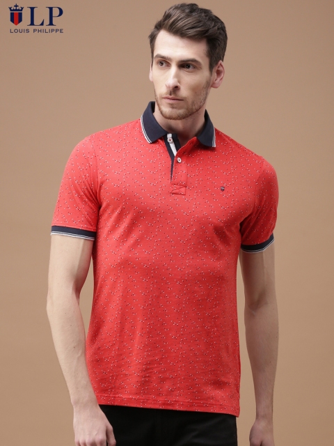 

Louis Philippe Sport Men Red Printed Polo Collar T-shirt