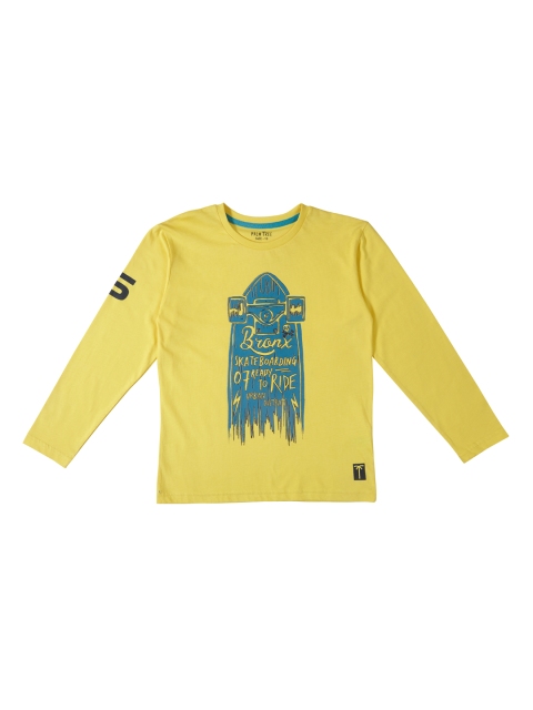 

Palm Tree Boys Yellow Printed Round Neck T-shirt