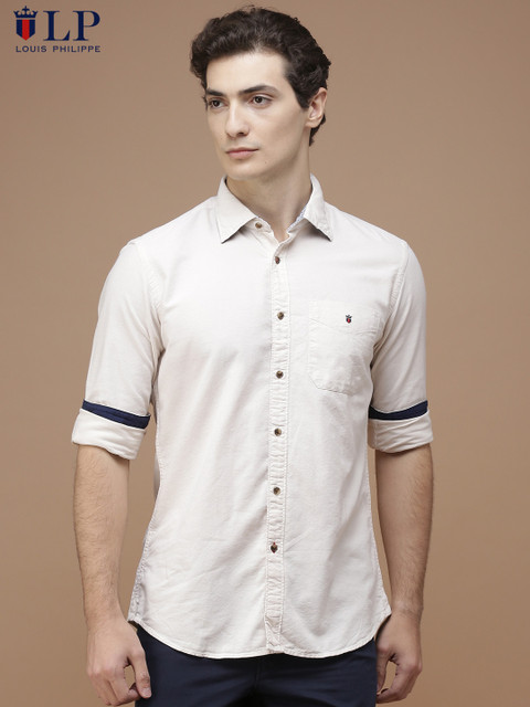 

Louis Philippe Sport Men Off-White Tailored Fit Printed Casual Shirt