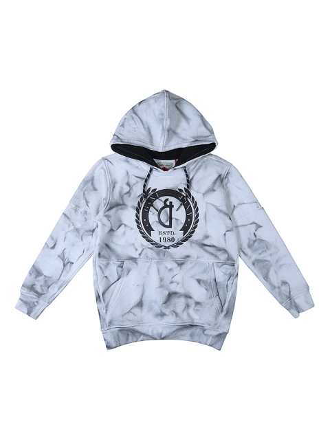 

Gini and Jony Boys White Printed Hooded Sweatshirt