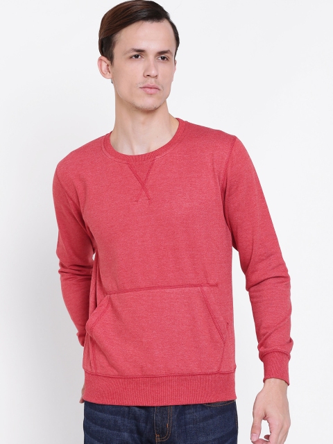 

FIFTY TWO Men Red Solid Sweatshirt