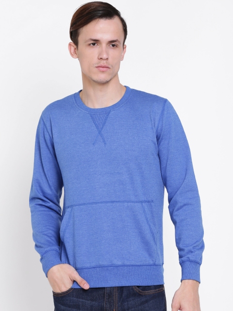 

FIFTY TWO Men Blue Solid Sweatshirt