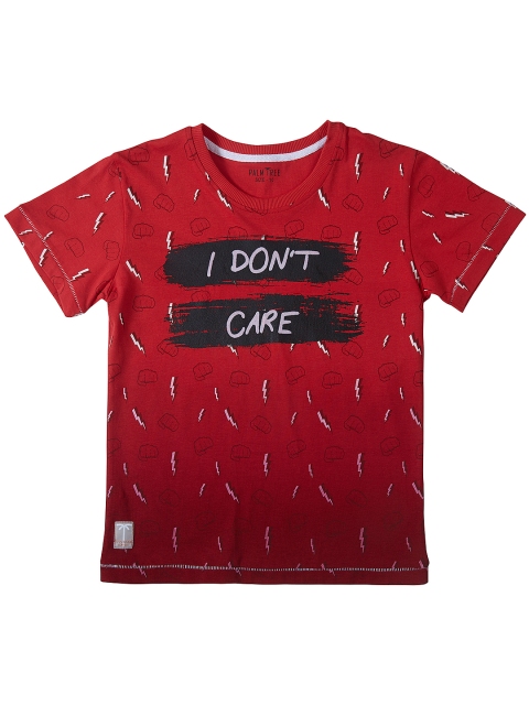 

Palm Tree Boys Red Printed Round Neck T-shirt