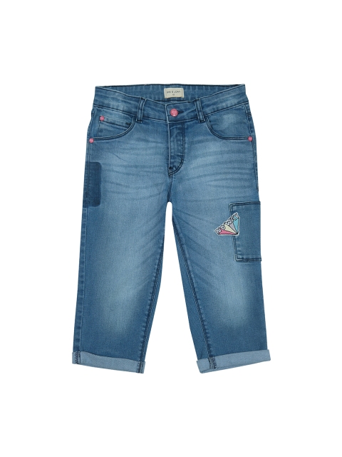 

Gini and Jony Girls Blue Solid Regular Fit Capris