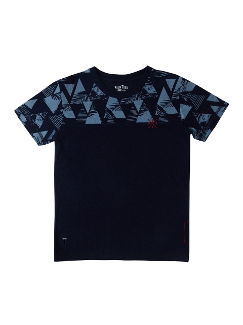 

Palm Tree Boys Navy Blue Printed Round Neck T-shirt