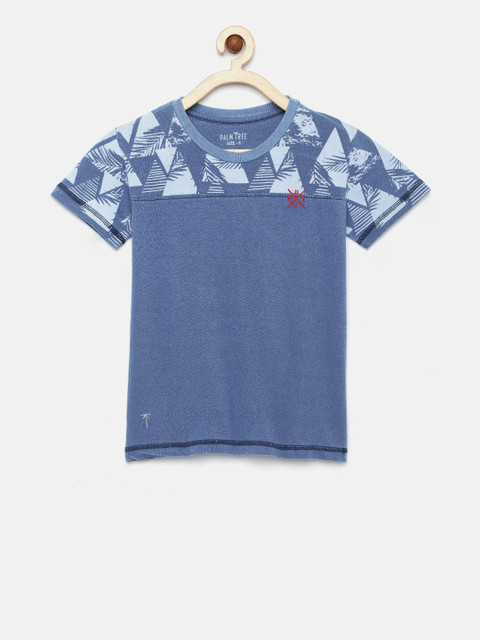 

Palm Tree Boys Blue Printed Round Neck T-shirt
