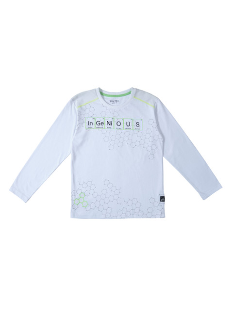 

Palm Tree Boys White Printed Round Neck T-shirt