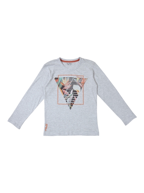 

Palm Tree Boys Grey Printed Round Neck T-shirt