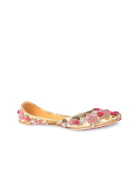

5 ELEMENTS Women Pink Embellished Ballerinas Flats