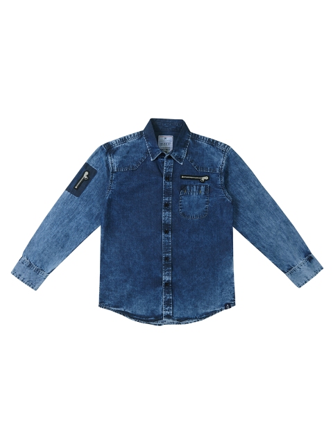 

Gini and Jony Boys Blue Standard Regular Fit Denim Casual Shirt