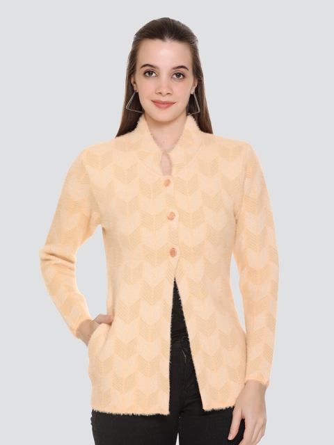 

Arshiya Women Orange Open Front Cardigan with Fuzzy Detail