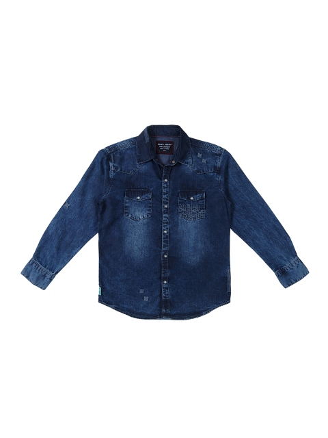 

Gini and Jony Boys Blue Standard Regular Fit Faded Casual Shirt