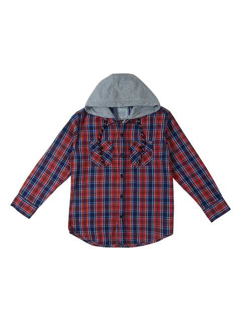 

Gini and Jony Boys Red & Navy Blue Regular Fit Checked Casual Shirt