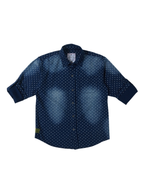 

Gini and Jony Boys Blue Standard Regular Fit Printed Denim Casual Shirt