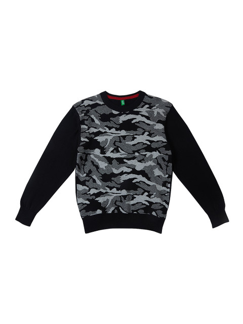 

Palm Tree Boys Black & Grey Self-Design Sweater