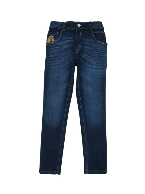 

Palm Tree Boys Blue Jean Regular Fit Mid-Rise Clean Look Jeans