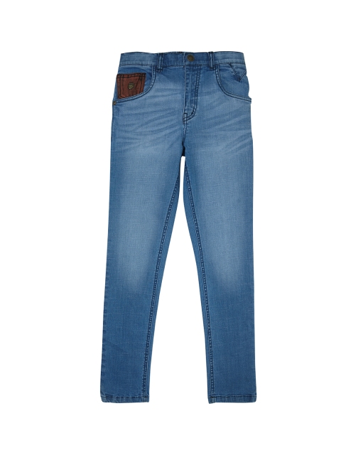 

Palm Tree Boys Blue Jean Regular Fit Mid-Rise Clean Look Jeans