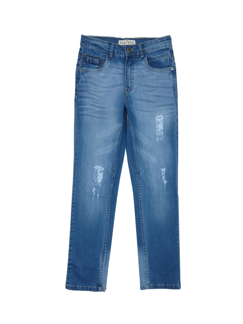 

Palm Tree Girls Blue Jean Regular Fit Mid-Rise Low Distress Jeans