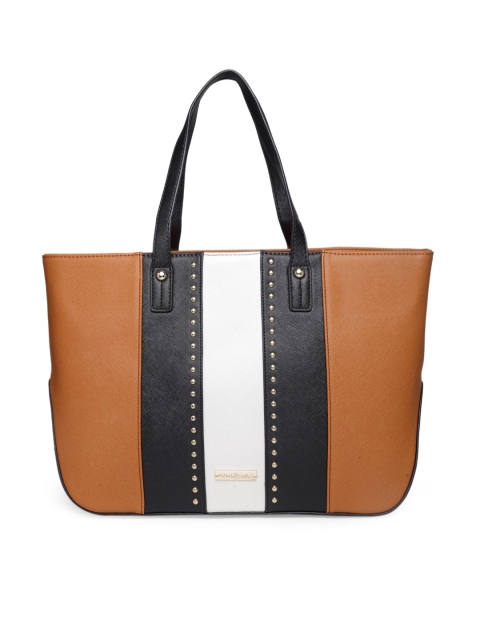 

Addons Brown & White Striped Shoulder Bag