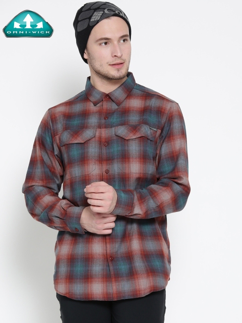 

Columbia Men Rust Orange & Blue Checked Outdoor Casual Shirt