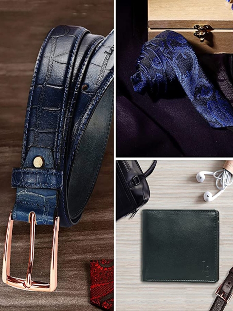 

LOUIS STITCH Men Blue Textured Accessory Gift Set