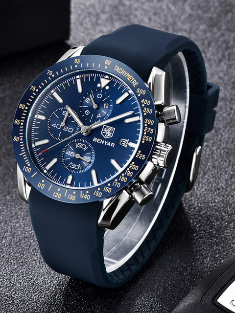 

BENYAR Men Blue Printed Dial & Blue Straps Analogue Watch Ben-5140