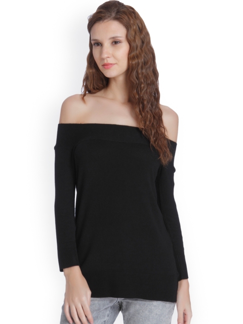 

ONLY Women Black Solid Pullover