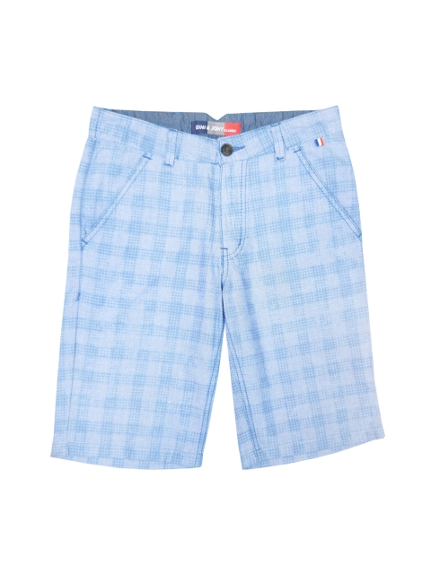 

Gini and Jony Boys Blue Checked Regular Shorts