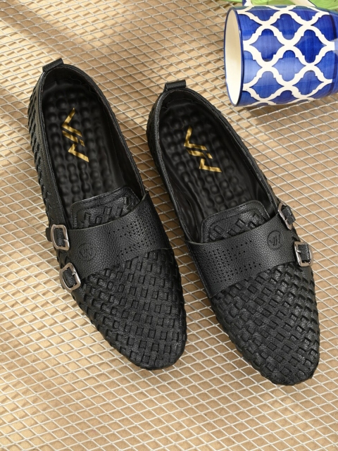 

VIV Men Black Textured Slip-On Espadrilles