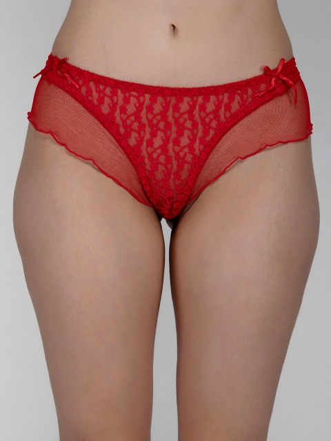 

Laceandme Women Red Self-Design Thong Brief