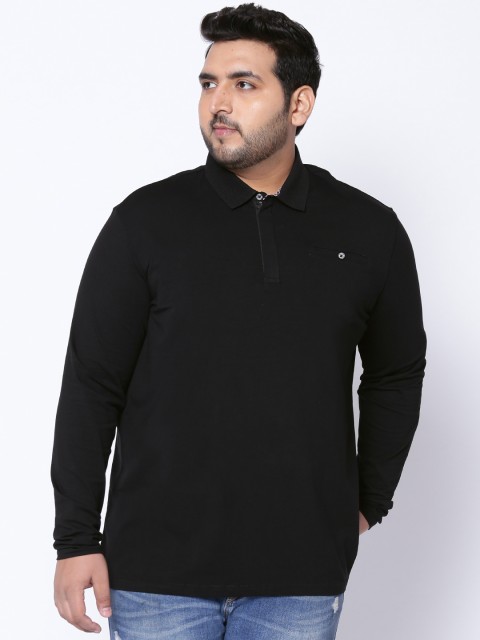 

Dream of Glory Inc Men Black Solid Polo Collar T-shirt