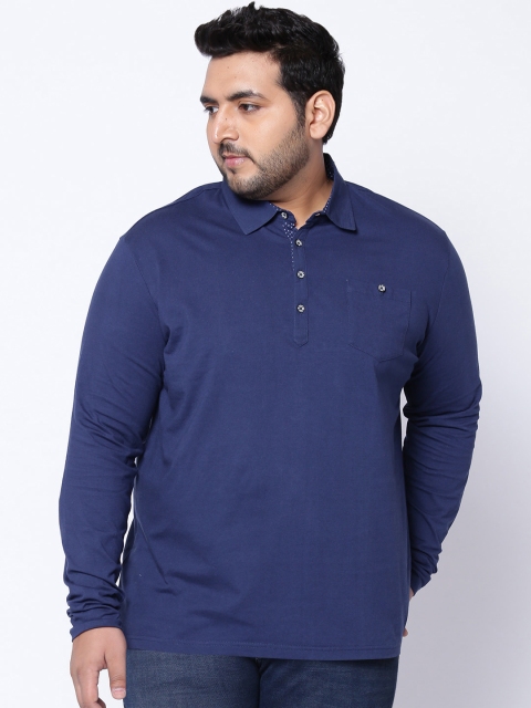 

Dream of Glory Inc Men Navy Blue Solid Polo Collar T-shirt