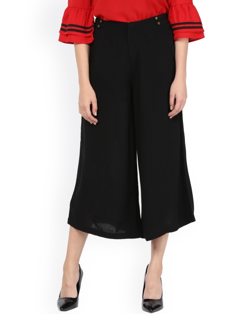 

STREET 9 Women Black Loose Fit Solid Culottes