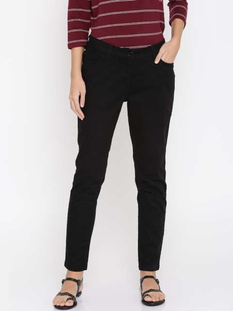 

Honey by Pantaloons Women Black Regular Fit Solid Regular Trousers