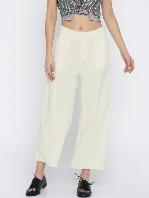 

Annabelle by Pantaloons Women Off-White Regular Fit Solid Culottes