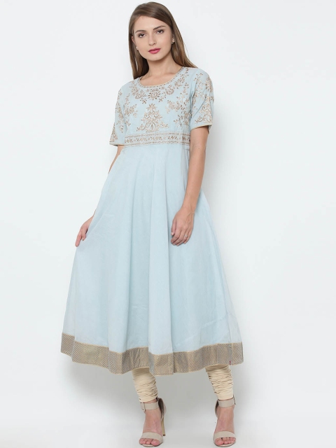 

Biba Women Blue Embroidered Anarkali Kurta