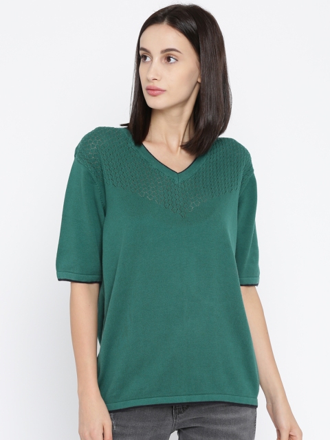 

Annabelle by Pantaloons Women Green Self Design Pullover