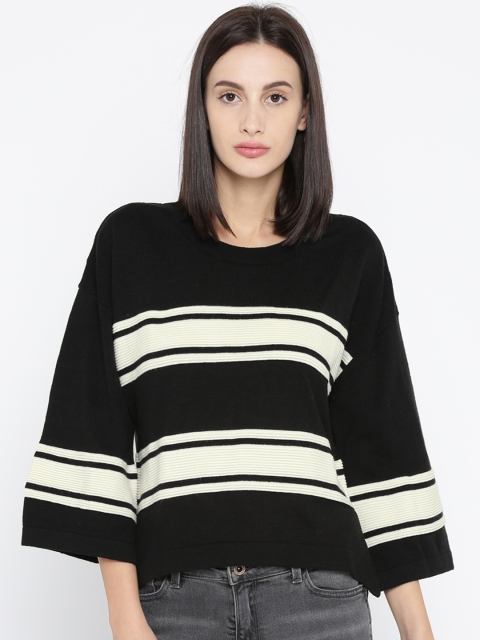 

Annabelle by Pantaloons Women Black & White Striped Pullover