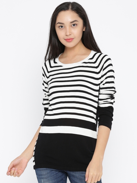 

Annabelle by Pantaloons Women Black & White Striped Top
