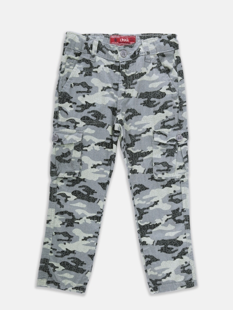 

CHALK by Pantaloons Boys Grey Regular Fit Printed Cargos