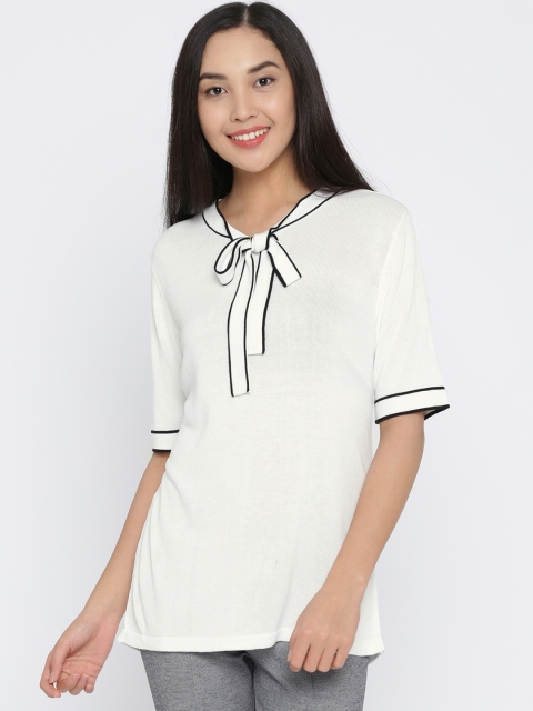 

Annabelle by Pantaloons Women White Solid Top