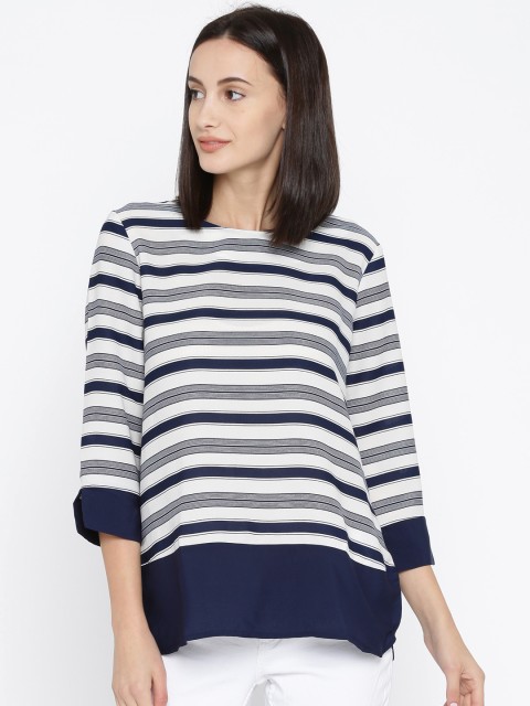 

Annabelle by Pantaloons Women Navy Blue Striped Top
