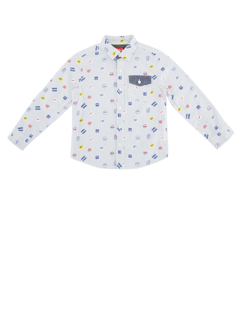 

CHALK by Pantaloons Boys White & Grey Regular Fit Printed Casual Shirt