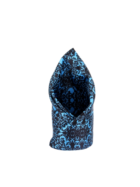 

Alvaro Castagnino Men Black & Blue Printed Pocket Square
